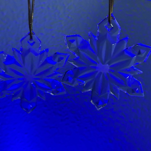 Mikasa Joyous Collection Crystal Snowflake Ornaments (2) New Without Box - Picture 12 of 12